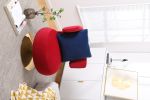 Swivel Accent Chair Armchair, Round Barrel Chair in Fabric for Living Room Bedroom