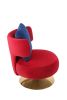 Swivel Accent Chair Armchair, Round Barrel Chair in Fabric for Living Room Bedroom