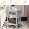 2 Pieces 3-Tier Nightstand with Reinforced Bars and Stable Structure