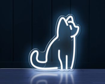 Led Neon Light Glowing Cat Pattern Indoor And Outdoor Wall Decoration Room Night Light Gift (Option: LJ4 3430cm 1-Unadjustable Brightness)