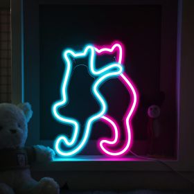 Led Neon Light Glowing Cat Pattern Indoor And Outdoor Wall Decoration Room Night Light Gift (Option: LJ1 3528cm-Unadjustable Brightness)