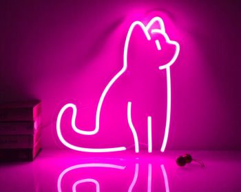 Led Neon Light Glowing Cat Pattern Indoor And Outdoor Wall Decoration Room Night Light Gift (Option: LJ9 3430cm-Unadjustable Brightness)