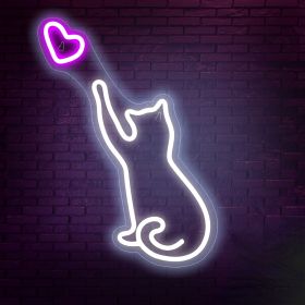 Led Neon Light Glowing Cat Pattern Indoor And Outdoor Wall Decoration Room Night Light Gift (Option: LJ10 4717cm-Unadjustable Brightness)