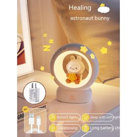 Small Night Lamp Bedroom Bedside Sleeping Table Lamp Children's Dragon Year New Year Gift (Option: Star Wish Rabbit-charging plug)
