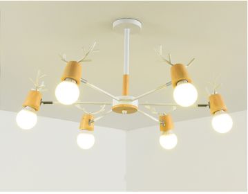 Modern Minimalist Ceiling Lamp Nordic Creative Antler Lamp (Option: 5W White Light Bulb-6 White Heads)