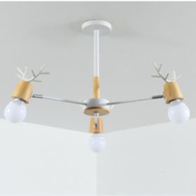 Modern Minimalist Ceiling Lamp Nordic Creative Antler Lamp (Option: Without Light Source-3 Heads White)