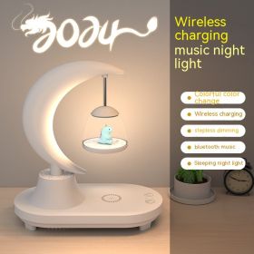 Bluetooth Speaker Bedside Seven-color Atmosphere Small Night Lamp Wireless Charging (Option: 5w-Little Dinosaur-wireless charge)