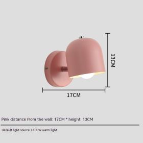 Bedside Wall Lamp Bedroom Simple Balcony Macaron (Color: pink)