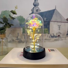 Glass Cover Small Night Lamp (Option: Colorful Golden Warm Lights)