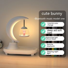 Bluetooth Speaker Bedside Seven-color Atmosphere Small Night Lamp Wireless Charging (Option: 5w-Little rabbit-Colorful Night Light)