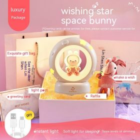 Small Night Lamp Bedroom Bedside Sleeping Table Lamp Children's Dragon Year New Year Gift (Option: Star Wish Rabbit-Gift bag greeting card)