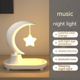Bluetooth Speaker Bedside Seven-color Atmosphere Small Night Lamp Wireless Charging (Option: 5w-tiny spot-Colorful Night Light)
