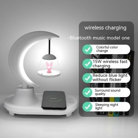 Bluetooth Speaker Bedside Seven-color Atmosphere Small Night Lamp Wireless Charging (Option: 5w-Little rabbit-wireless charge)