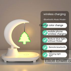 Bluetooth Speaker Bedside Seven-color Atmosphere Small Night Lamp Wireless Charging (Option: 5w-Christmas tree-Colorful Night Light)