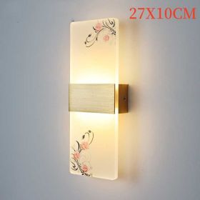 Plum, Orchid, Bamboo, Chrysanthemum LED Bedside Lamp (Option: Rose-27x10cm-Warm light)