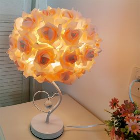 Heart-shaped Crystal Lamp Idyllic And Creative Wedding Bedroom Bedside Romantic Atmosphere Princess (Option: AU-White Penholder Apricot)