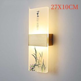 Plum, Orchid, Bamboo, Chrysanthemum LED Bedside Lamp (Option: Orchid-27x10cm-Natural Light)