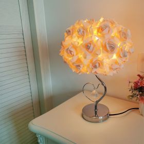 Heart-shaped Crystal Lamp Idyllic And Creative Wedding Bedroom Bedside Romantic Atmosphere Princess (Option: UK-Silver Rod Apricot)
