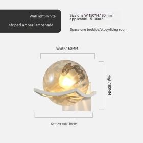 Simple Bedroom Bedside European Wall Lamp (Option: White Striped Amber Cover-12W Warm Light)