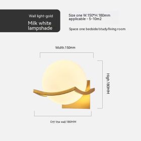 Simple Bedroom Bedside European Wall Lamp (Option: Golden Milky White Cover-5W Warm Light)