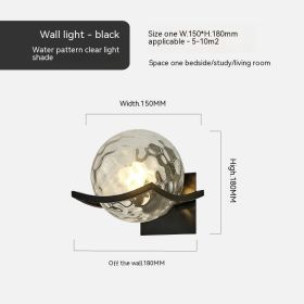 Simple Bedroom Bedside European Wall Lamp (Option: Black Water Pattern-12W Tricolor Light)