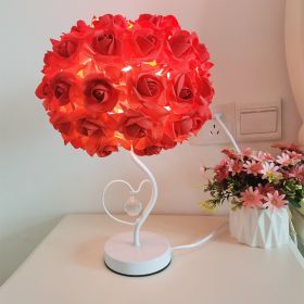 Heart-shaped Crystal Lamp Idyllic And Creative Wedding Bedroom Bedside Romantic Atmosphere Princess (Option: AU-White Penholder Red)