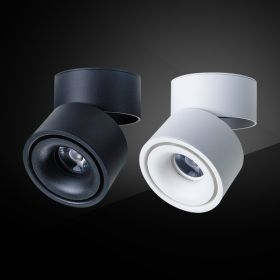 Folding Spotlight Led Surface Mounted Ceiling (Option: 12w-Black White Light Surface Suit)