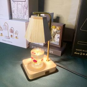 Aromatherapy Wax Melting Lamp Made Entirely Of Wood With USB (Option: Rotary Dimming British 220v-Pole Type)