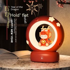 Small Night Lamp Bedroom Bedside Sleeping Table Lamp Children's Dragon Year New Year Gift (Option: Rich dragon-1200MA Three speed dimming)