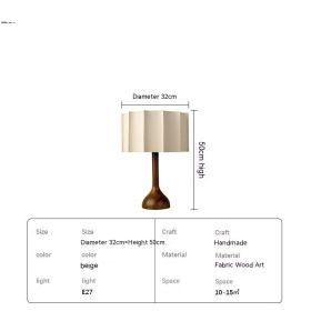 Japanese-style Solid Wood Table Lamp For Living Room (Option: Three Color Light Source-Table Lamp-AU)