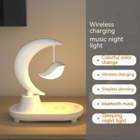 Bluetooth Speaker Bedside Seven-color Atmosphere Small Night Lamp Wireless Charging (Option: 5w-bird-wireless charge)