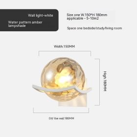 Simple Bedroom Bedside European Wall Lamp (Option: Golden Striped Amber Cover-12W Warm Light)