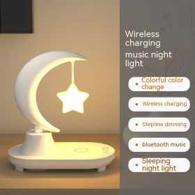 Bluetooth Speaker Bedside Seven-color Atmosphere Small Night Lamp Wireless Charging (Option: 5w-tiny spot-wireless charge)